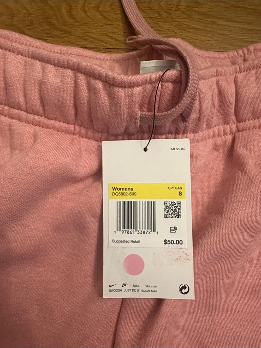 Nike Women's Light Pink Athletic Fleece Shorts - Picture 4 of 4